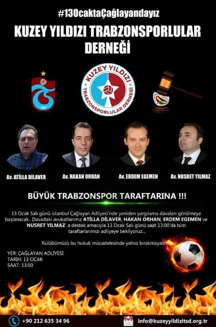 Trabzonspor taraftarları Çağlayan Adliyesi'nde toplanacak Trabzonspor taraftarları Çağlayan Adliyesi'nde toplanacak