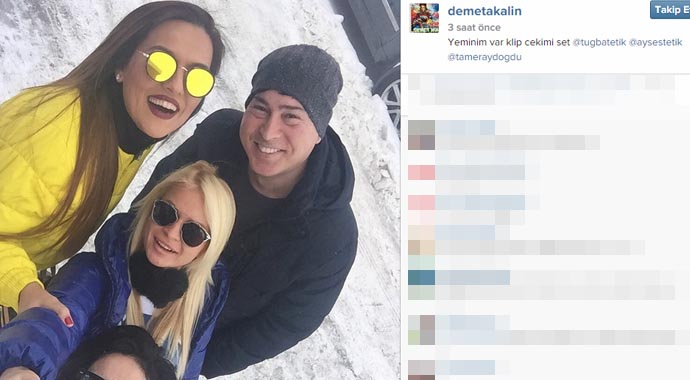 Demet Akalın Uludağ'da klip çekti Demet Akalın Uludağ'da klip çekti