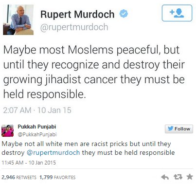 Rupert Murdoch'dan skandal tweet Rupert Murdoch'dan skandal tweet