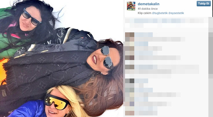 Demet Akalın Uludağ'da klip çekti Demet Akalın Uludağ'da klip çekti