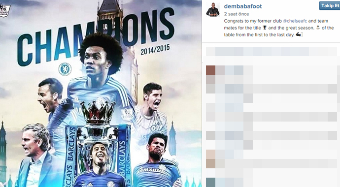 Demba Ba, Chelsea'yi kutladı Demba Ba, Chelsea'yi kutladı