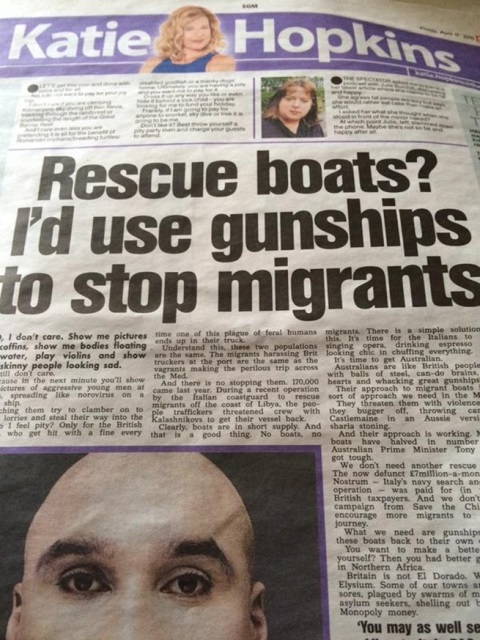 İngiliz gazeteci Akdeniz'de boğulan göçmenlere 'hamam böceği' dedi İngiliz gazeteci Akdeniz'de boğulan göçmenlere 'hamam böceği' dedi