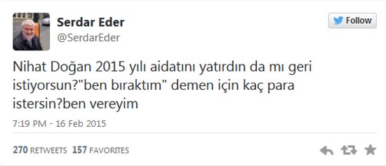 G.Saray'dan Nihat Doğan'a çok sert cevap: 'Bir de para mı istiyorsun!' G.Saray'dan Nihat Doğan'a çok sert cevap: 'Bir de para mı istiyorsun!'