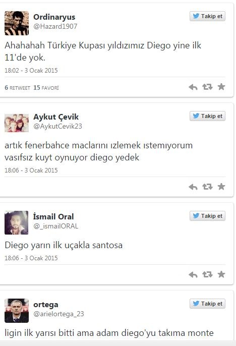 Fenerbahçe'de Diego isyanı Fenerbahçe'de Diego isyanı