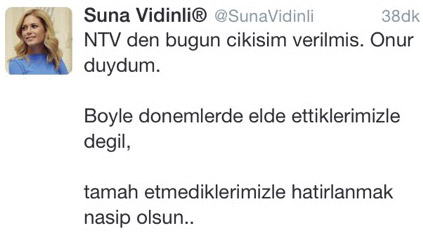 NTV Suna Vidinli ile yollarını ayırdı NTV Suna Vidinli ile yollarını ayırdı