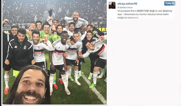 Olcay'dan Liverpool'a mesaj: 'Hi Liverpool this is Beşiktaş' Olcay'dan Liverpool'a mesaj: 'Hi Liverpool this is Beşiktaş'