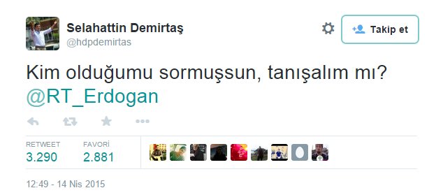 Selahattin Demirtaş'tan Erdoğan tweet'i Selahattin Demirtaş'tan Erdoğan tweet'i