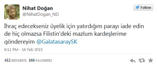 G.Saray'dan Nihat Doğan'a çok sert cevap: 'Bir de para mı istiyorsun!' G.Saray'dan Nihat Doğan'a çok sert cevap: 'Bir de para mı istiyorsun!'