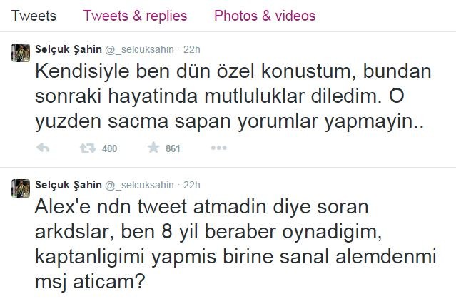 Selçuk Şahin'in Alex isyanı Selçuk Şahin'in Alex isyanı