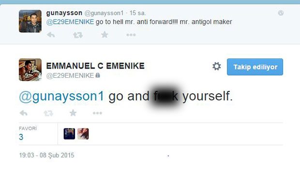 Emenike'den taraftarlara tepki Emenike'den taraftarlara tepki