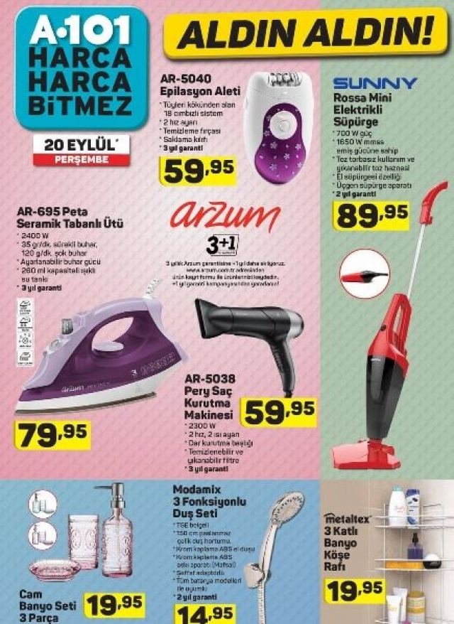 A101 Aktüel 4 Eylül İndirim Kataloğu A101 Aktüel 4 Eylül İndirim Kataloğu
