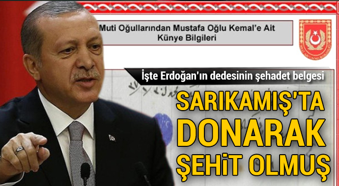 Erdoğan'ın Dedesinin Şehadet Belgesi ile ilgili görsel sonucu