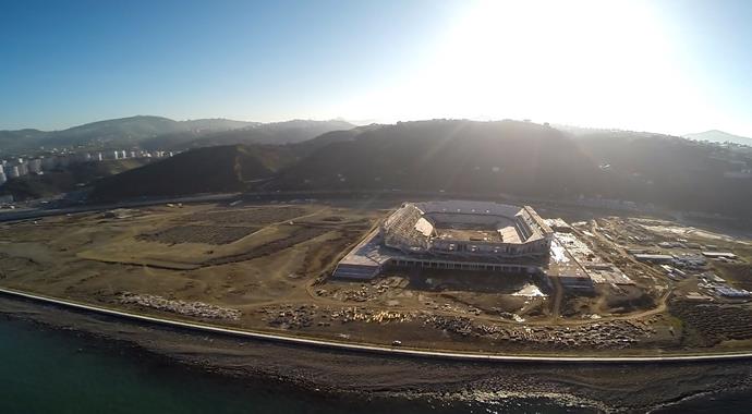 Trabzonspor'un yeni stadında sona doğru Trabzonspor'un yeni stadında sona doğru