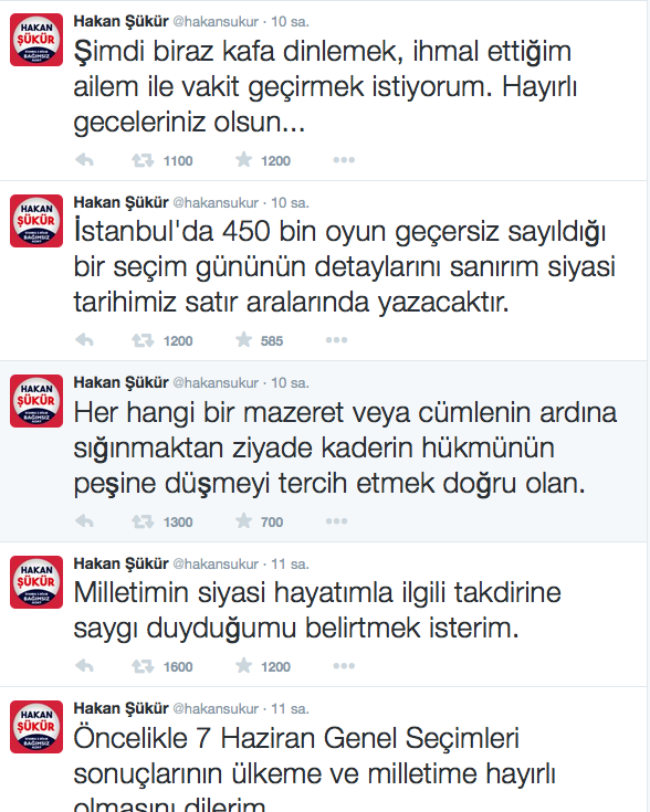 Hakan Şükür'den ilk değerlendirme Hakan Şükür'den ilk değerlendirme