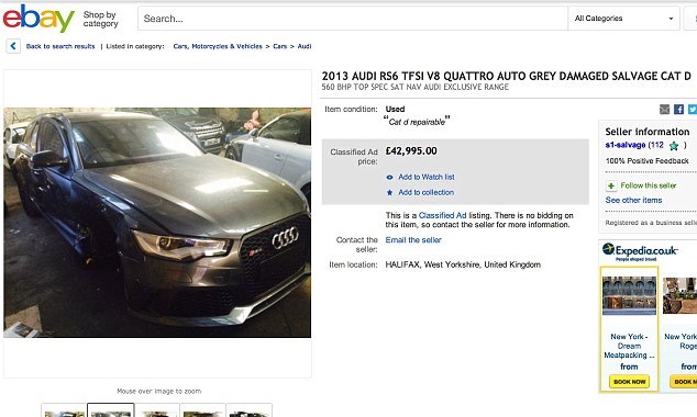 'Eski futbolcudan' satılık hasarlı otomobil 'Eski futbolcudan' satılık hasarlı otomobil