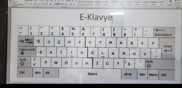Türkçe'ye uygun yeni klavye: E klavye Türkçe'ye uygun yeni klavye: E klavye
