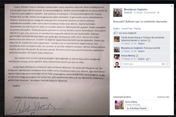 Balıkesirsporlu Santos 3 dilde özür diledi