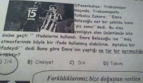 Zokora-Emre kavgası sınav sorusu oldu