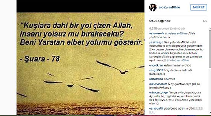 Arda Instagram hesabından öyle bir şey paylaştı ki... Arda Instagram hesabından öyle bir şey paylaştı ki...