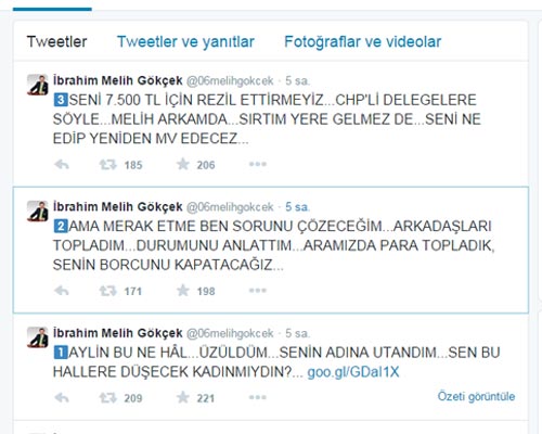 Melih Gökçek'ten tartışmalı tweetler