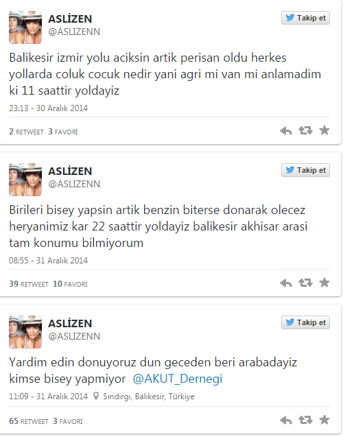 Aslızen Twitter'dan yardım istedi: Donarak öleceğiz... Aslızen Twitter'dan yardım istedi: Donarak öleceğiz...