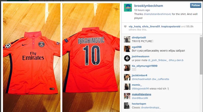 Ibrahimovic'ten Beckham'ın oğluna jest! Ibrahimovic'ten Beckham'ın oğluna jest!