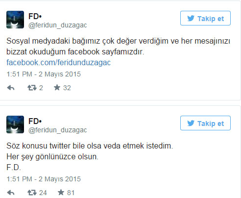 Feridun Düzağaç HDP'ye sert çıktı! Hesabını kapattı...