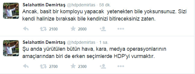 Demirtaş öyle bir tweet attı ki...