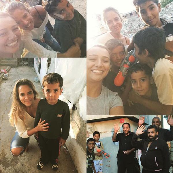 Diego'nun eşi Bruninha mültecileri ziyaret etti