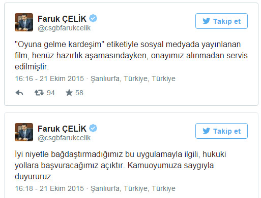 Çelik'ten reklam filmi açıklaması Çelik'ten reklam filmi açıklaması