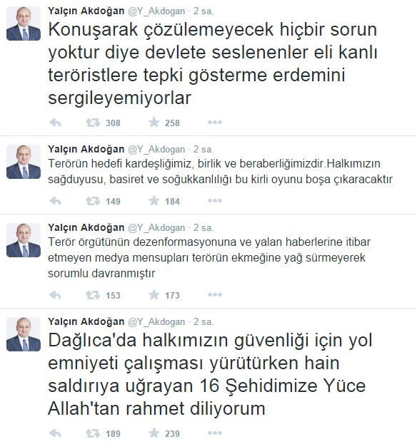 Yalçın Akdoğan'dan HDP'nin çağrısına cevap Yalçın Akdoğan'dan HDP'nin çağrısına cevap