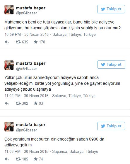 Aranan hakimden tweet'ler Aranan hakimden tweet'ler