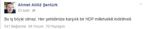 Ahmet Atilla Şentürk HDP paylaşımı yüzünden kovuldu Ahmet Atilla Şentürk HDP paylaşımı yüzünden kovuldu