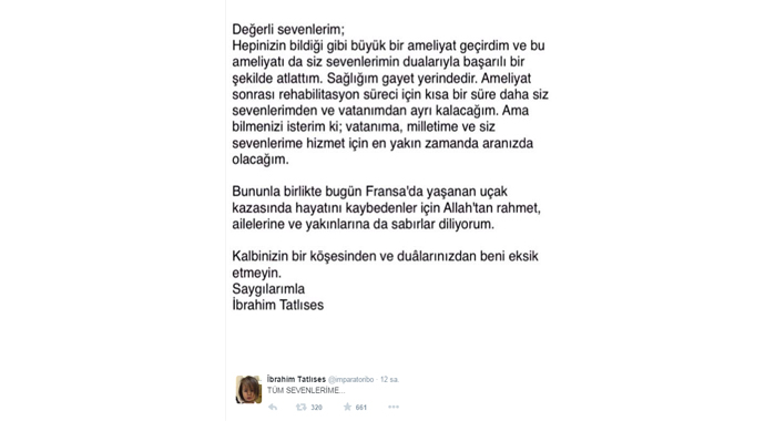 İbrahim Tatlıses öyle bir şey paylaştı ki.. ! Hayranları şok oldu