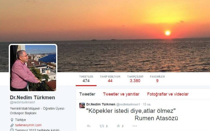 Orduspor başkanından şaşırtan tweet 'Köpekler...' Orduspor başkanından şaşırtan tweet 'Köpekler...'