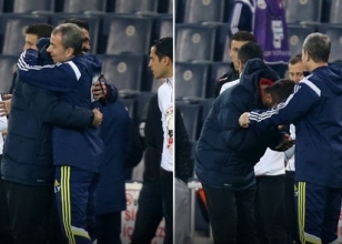 Olay kaleci, İsmail Kartal'ın elini öptü! Olay kaleci, İsmail Kartal'ın elini öptü!