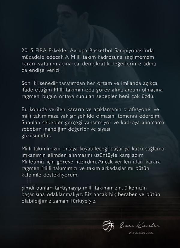 Enes Kanter bombaladı: 'Siyasi görüşüm yüzünden...'