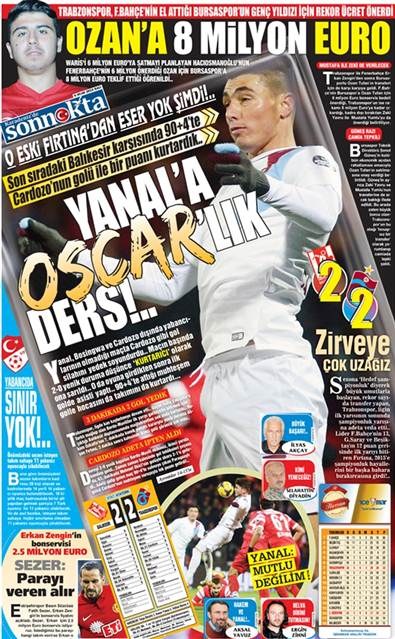 Trabzon yerel basını: Ersun Yanal Fener'in ajanı gibi Trabzon yerel basını: Ersun Yanal Fener'in ajanı gibi