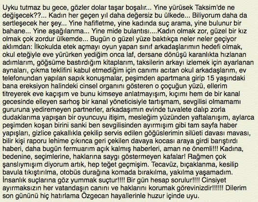 Beren Saat'ten Özgecan cinayeti sonrası çarpıcı paylaşım Beren Saat'ten Özgecan cinayeti sonrası çarpıcı paylaşım