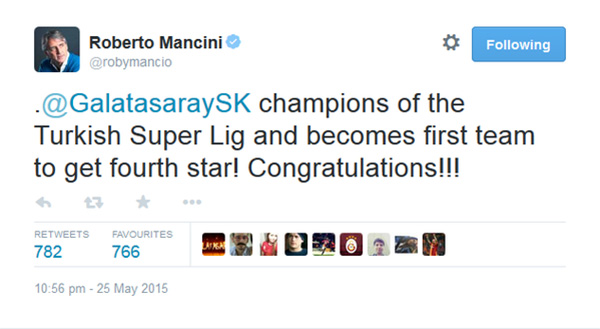 Drogba ve Mancini'den Galatasaray'a tebrik!