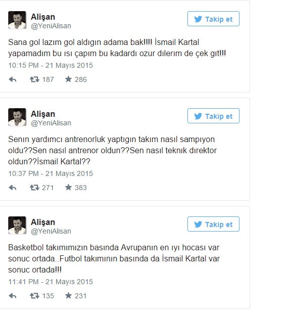 Alişan'dan İsmail Kartal'a sert tepki