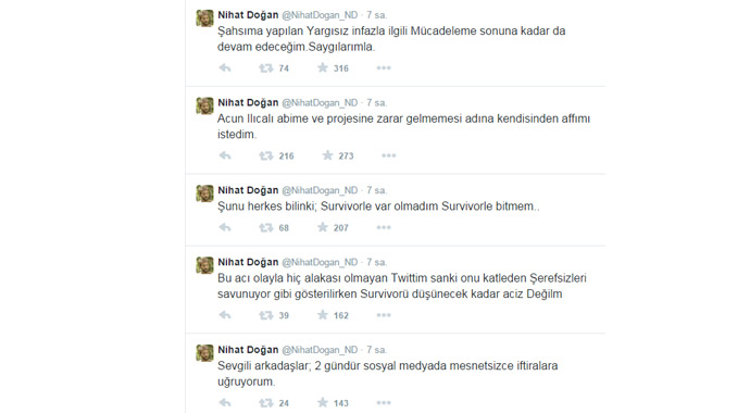 Nihat Doğan'dan Survivor açıklaması