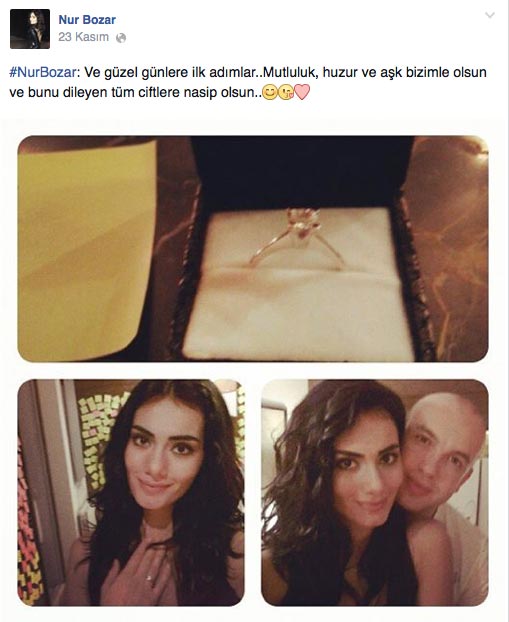 Nur Bozar nişanlandı Nur Bozar nişanlandı