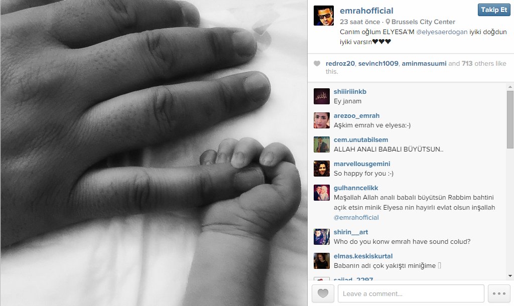 Emrah bebeğiyle ilk fotoğrafını yayınladı Emrah bebeğiyle ilk fotoğrafını yayınladı