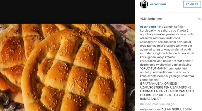 Özcan Deniz'den ramazan yorumu Özcan Deniz'den ramazan yorumu