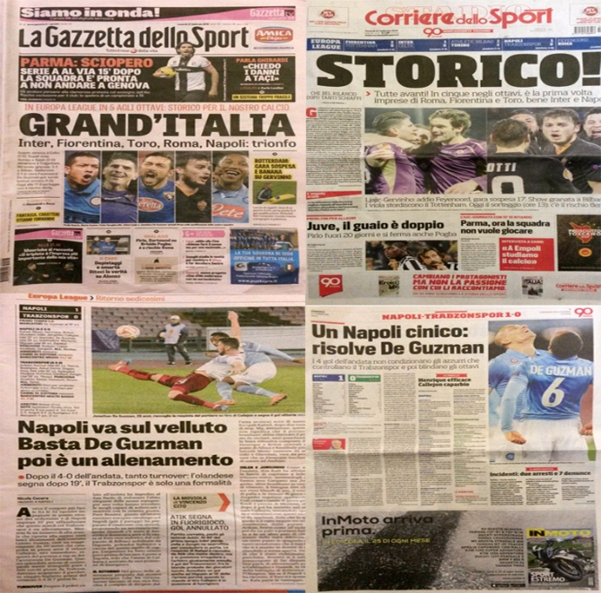 Napoli'nin galibiyeti değil, olayları manşet Napoli'nin galibiyeti değil, olayları manşet