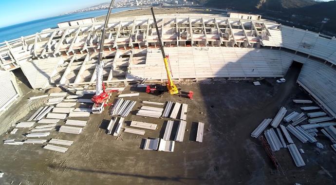 Trabzonspor'un yeni stadında sona doğru Trabzonspor'un yeni stadında sona doğru