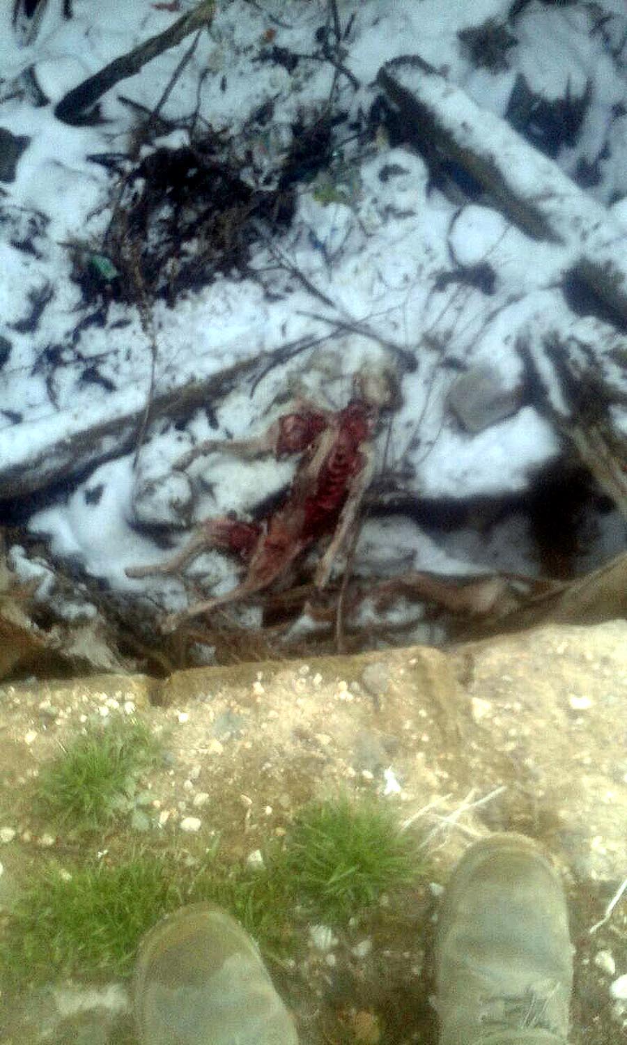 Derisi yüzüldükten sonra zincirle evin giriş kapısı önüne asıldı! Derisi yüzüldükten sonra zincirle evin giriş kapısı önüne asıldı!