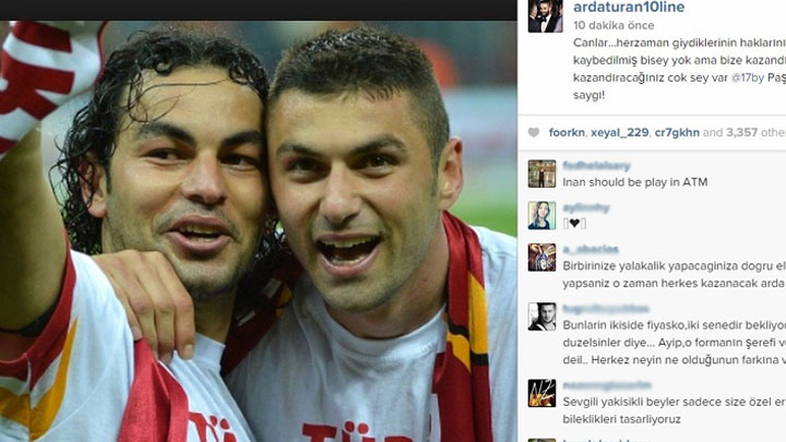 Arda Turan'dan o futbolculara destek Arda Turan'dan o futbolculara destek