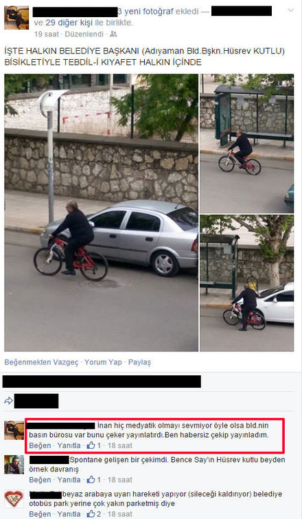 Adıyaman Belediye Başkanı bisikletle teftişe çıktı